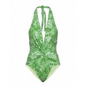 Recycled Fabric Swimwear Baddräkt Badkläder Grön Ganni