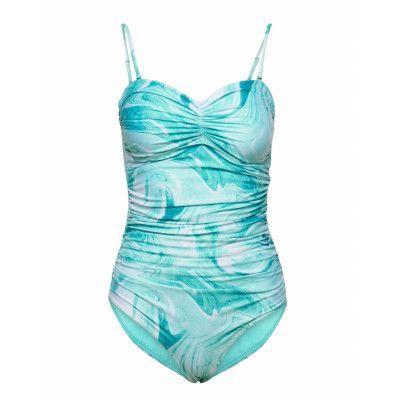 Recycled Printed Baddräkt Badkläder Blå Ganni