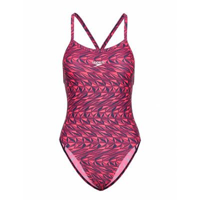 Refractwave Allover Turnback Baddräkt Badkläder Röd Speedo