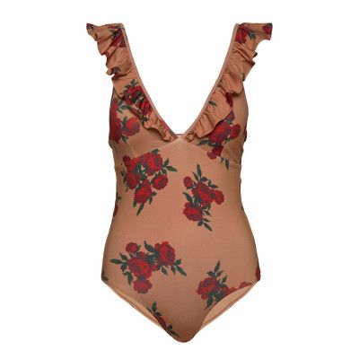 Rita Swimsuit Warm Beige Baddräkt Badkläder Rosa Underprotection