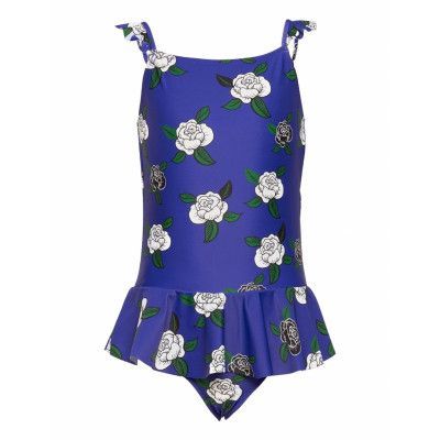 Roses Uv Skirt Swimsuit Baddräkt Badkläder Blå Mini Rodini