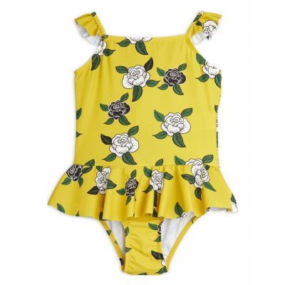 Roses Uv Skirt Swimsuit Baddräkt Badkläder Gul Mini Rodini