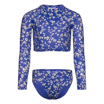 Roxy Shadow Floral Crop Lycra Set Blå