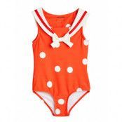 Sailor Polka Dot Swimsuit *Villkorat Erbjudande Baddräkt Badkläder Röd Mini Rodini
