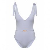 Sally V-Neck Swimsuit Baddräkt Badkläder Blue Malina