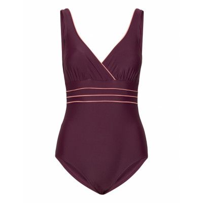 Samos Swimsuit *Villkorat Erbjudande Baddräkt Badkläder Vinröd Missya