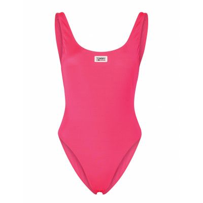Scoop Back Cheeky Piece Baddräkt Badkläder Rosa Tommy Hilfiger