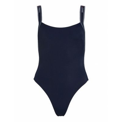 Tommy Hilfiger Scoop Back Piece Marinblå