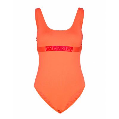 Scoop Back Piece Baddräkt Badkläder Orange Calvin Klein