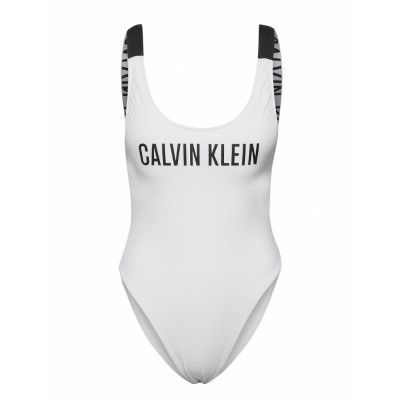 Scoop Back Piece-Rp Baddräkt Badkläder Vit Calvin Klein