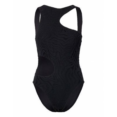 Second Wave Cut-Out Piece Baddräkt Badkläder Black Seafolly
