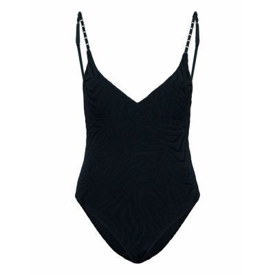 Second Wave V Neck Piece Baddräkt Badkläder Svart Seafolly