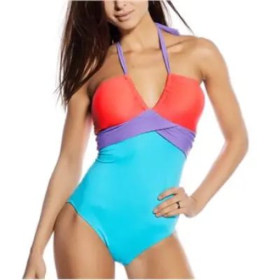 Seekers Bandeau Swimsuit Block Turquise * Fri Frakt * * Kampanj *