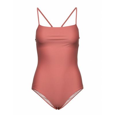 Shiny Strap Swimsuit Baddräkt Badkläder Rosa Filippa K Soft Sport