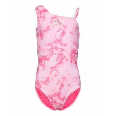 Shoulder Swimsuit-Print Baddräkt Badkläder Rosa Calvin Klein