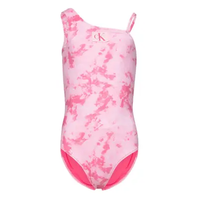 Shoulder Swimsuit-Print Baddräkt Badkläder Rosa Calvin Klein