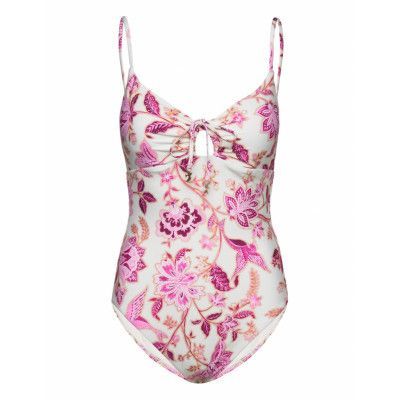 Silk Road Drawstring Keyhole Piece Baddräkt Badkläder Pink Seafolly