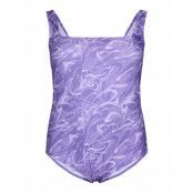 Smia, Hl, Swimsuit, Aop Baddräkt Badkläder Purple Zizzi
