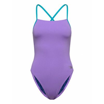 Solid Lattice-Back Sport Swimsuits Purple Speedo
