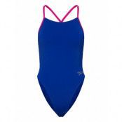 Solid Tie-Back 1 Piece Sport Swimsuits Blue Speedo