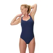 Speedo Solid Aquanite Swimsuit - Navy - 36