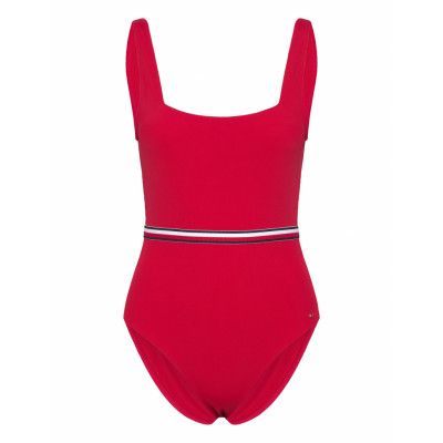 Tommy Hilfiger Square Neck Piece Röd