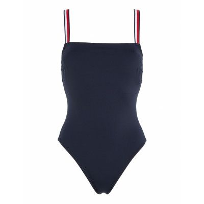 Straight Neck Piece Baddräkt Badkläder Navy Tommy Hilfiger
