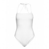 Straight Neckline Swimsuit Baddräkt Badkläder Vit Ivyrevel