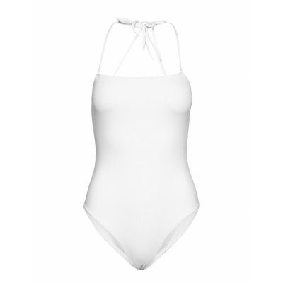 Straight Neckline Swimsuit Baddräkt Badkläder Vit Ivyrevel