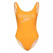 Stripe Logo Deep U-Back 1 Pcs Black/White 36 Baddräkt Badkläder Orange Speedo