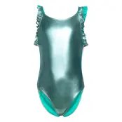 Swimming Costume Baddräkt Badkläder Green Billieblush