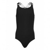 Swimsuit Bg Rib La Elastic Baddräkt Badkläder Black Lindex