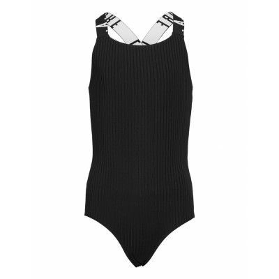 Swimsuit Bg Rib La Elastic Baddräkt Badkläder Black Lindex