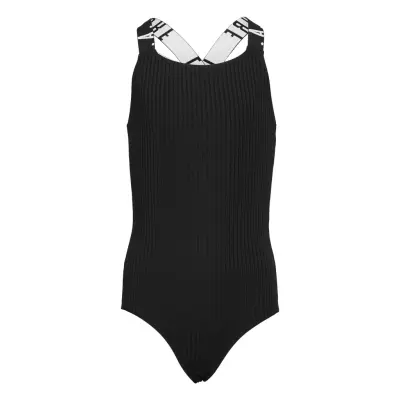 Swimsuit Bg Rib La Elastic Baddräkt Badkläder Black Lindex