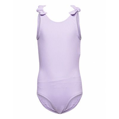 Swimsuit Bg Rib With Knots Baddräkt Badkläder Lila Lindex