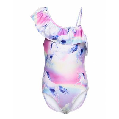 Swimsuit Bg Shoulder Unico Baddräkt Badkläder Rosa Lindex
