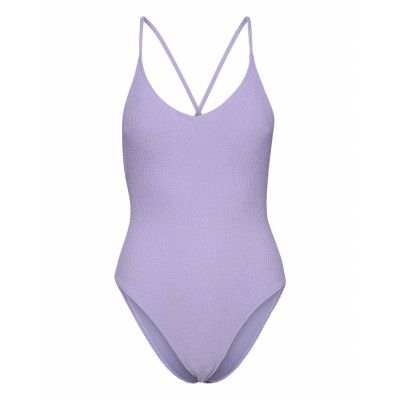 Swimsuit Bonnie Crepe Baddräkt Badkläder Lila Lindex