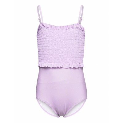 Swimsuit Dot Upf 50+ Baddräkt Badkläder Lila Creamie