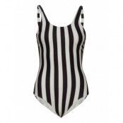 Swimsuit Rana Big Stripes Baddräkt Badkläder Vit DEDICATED