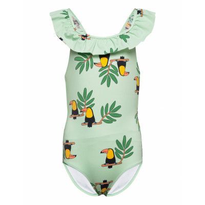Swimsuit Sg Aop Tucans Bird Baddräkt Badkläder Grön Lindex