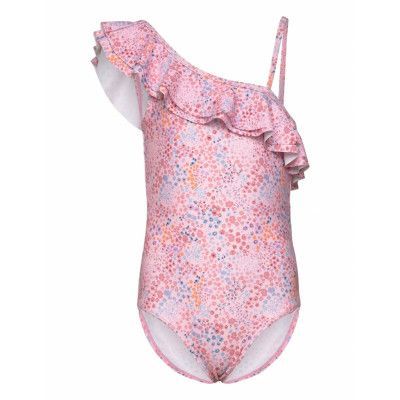 Color Kids Swimsuit Shoulder, Aop Rosa