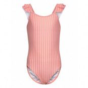 Swimsuit Stripe Baddräkt Badkläder Rosa Minymo