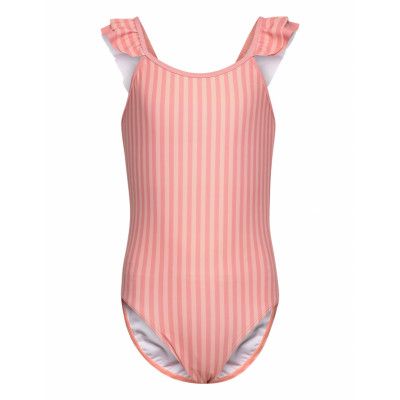 Swimsuit Stripe Baddräkt Badkläder Rosa Minymo