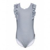 Swimsuit Striped Baddräkt Badkläder Blå Polarn O. Pyret