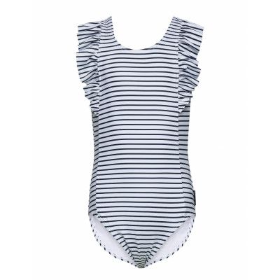 Swimsuit Striped Baddräkt Badkläder Blå Polarn O. Pyret