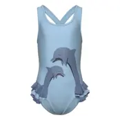 Color Kids Swimsuit W. Application Blå