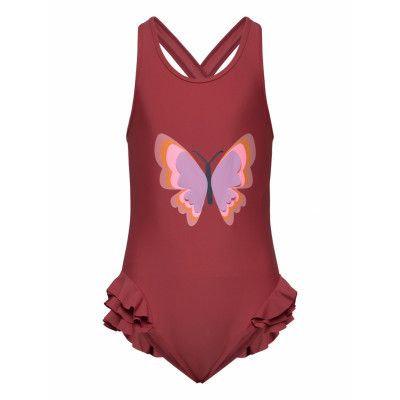Color Kids Swimsuit W. Application Brun