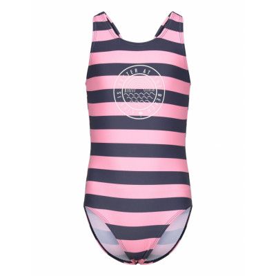 Color Kids Swimsuit W. Chestprint, Aop Multi/patterned
