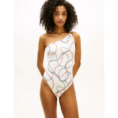 Tommy Hilfiger One Shoulder Op Print - Cream - XL