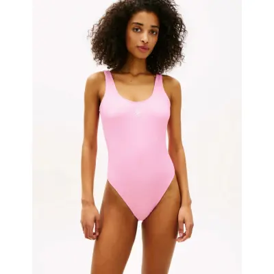Tommy Hilfiger Scoop Back One Piece - Pink - XL